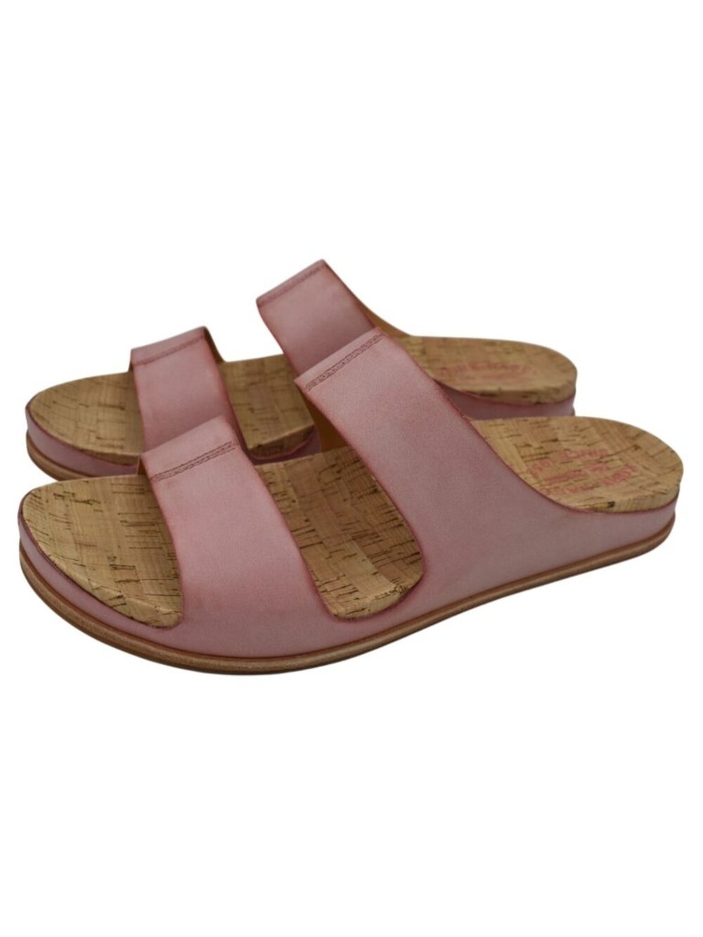 Kork-Ease Womens Size 7 Tutsi Dual Band Pink Full Grain Leather Slide Sandals
